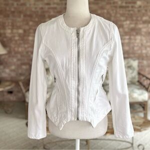 BlankNYC Part Time Lover Denim Jacket White XS Clean Girl Modern